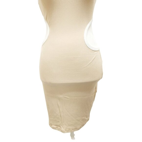 NauLon Womens Open Back Bodycon Dress Cut Out Waist Ribbed Ankle Length Size M - Picture 11 of 13